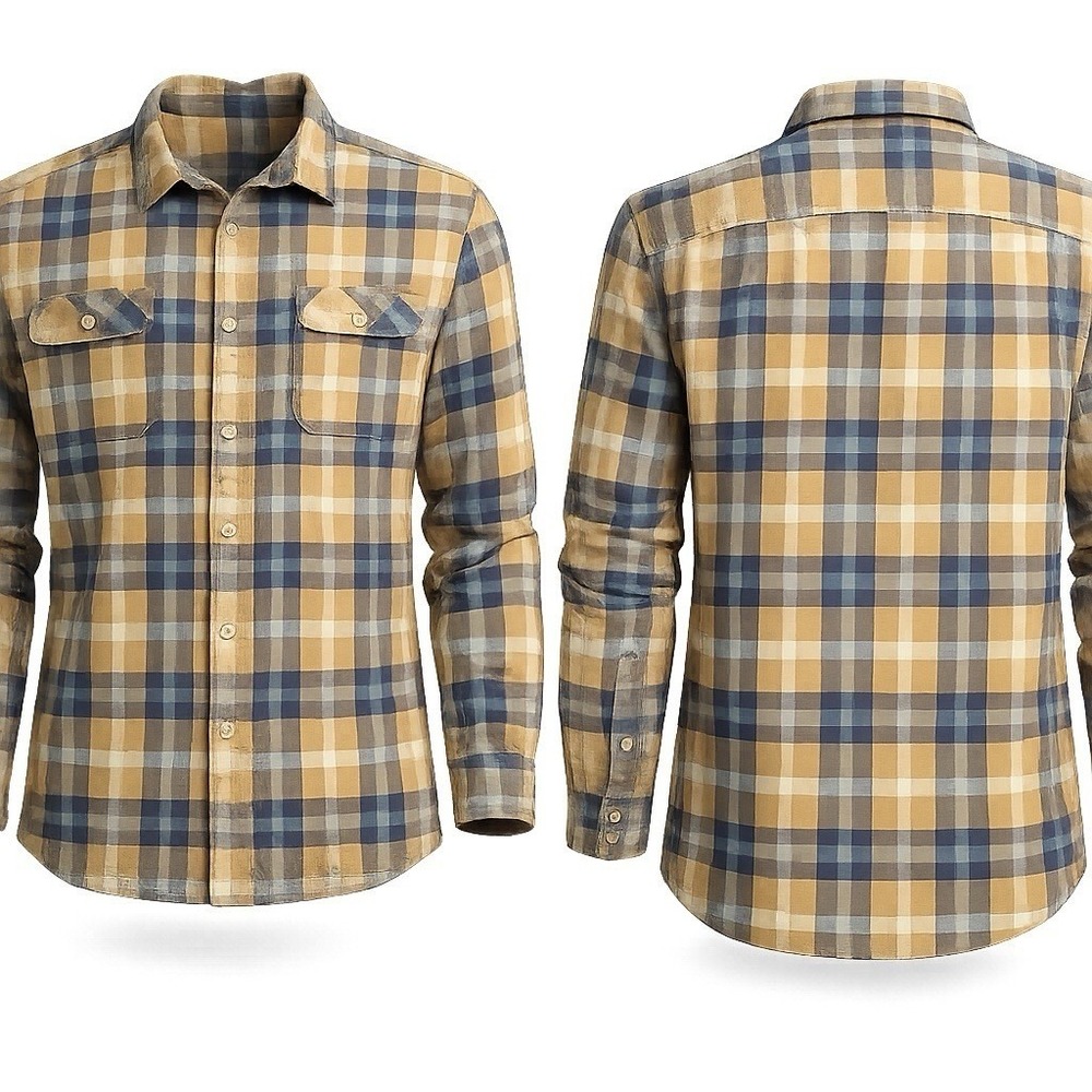 Patagonia Fjord Organic Cotton Plaid Flannel Shirt Men's XXL Brown FLAP POCKETS